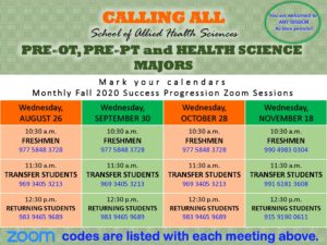 School of Allied Health Sciences - Calling All Majors Sessions (Monthly Sessions)