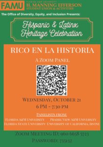 Hispanic & Latinx Heritage Celebration @ Via Zoom