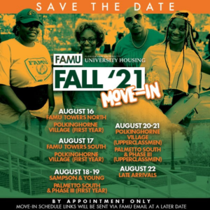 Fall Semester Move In Dates & General Housing Information